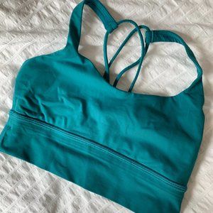 Lululemon Free To Be Longline Bra - Teal Blue, size 6